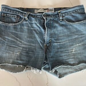 Blue Denim Cutoff Shorts